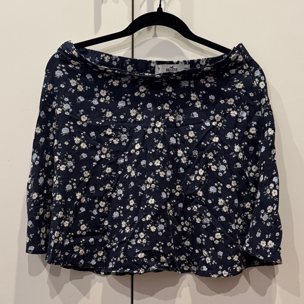 Hollister Navy Floral Mini Skirt